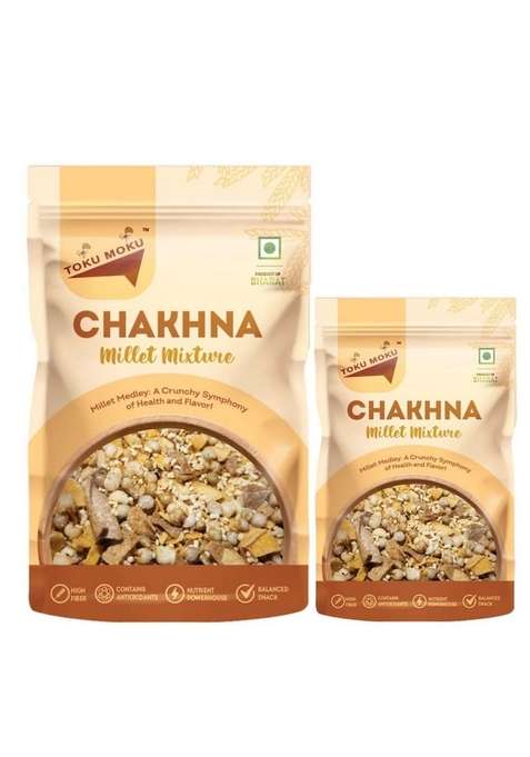 TOKU MOKU Moku- Chakhna Millet Mixture Namkeen | Crunchy and Healthy Party Snack Pack 2 Piece combo