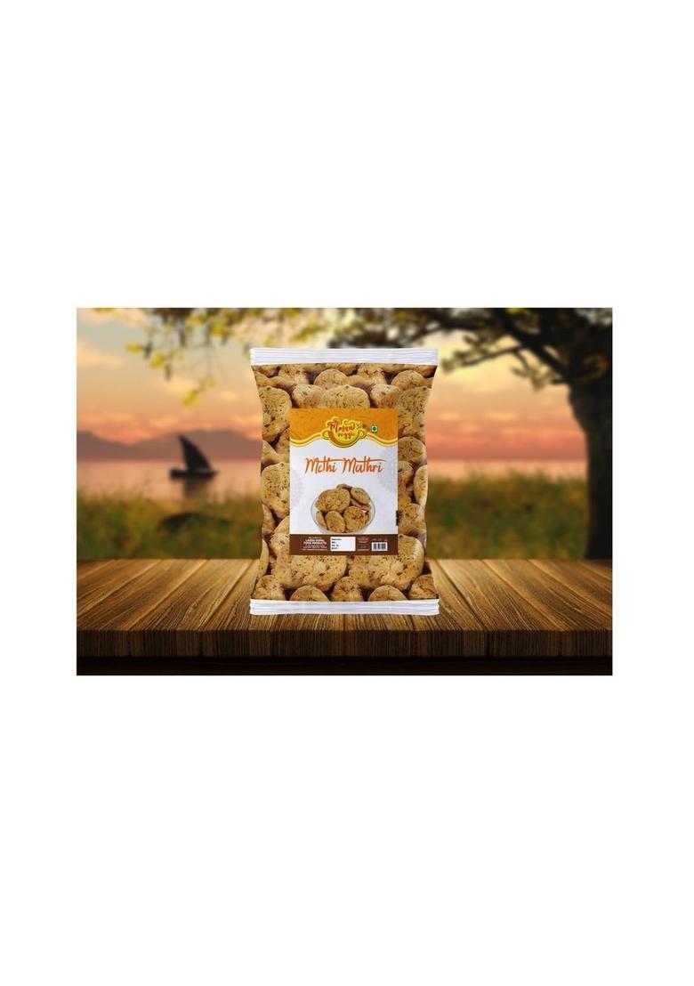 Mmaa's Veggie Crispy Crunchy Methi Mathri | Chips Snacks Namkeen Ready to eat Matthi Party Authentic Handmade Matri from Rajasthan No Preservatives-150g*2Pack