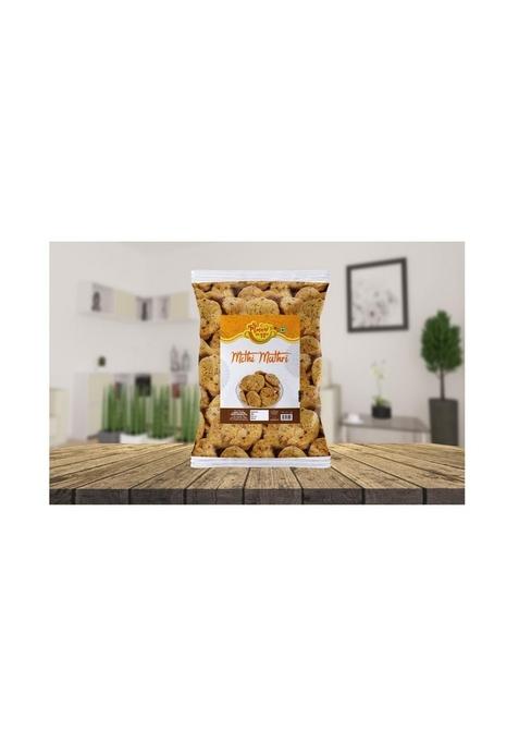 Mmaa's Veggie Crispy Crunchy Methi Mathri | Chips Snacks Namkeen Ready to eat Matthi Party Authentic Handmade Matri from Rajasthan No Preservatives-150g*2Pack