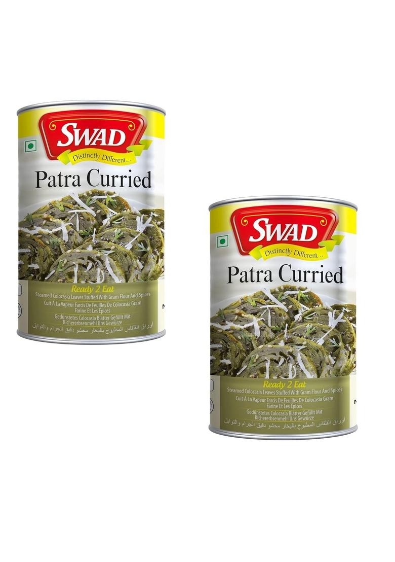 Swad Ready 2 Eat Curried Patra | Convenient Microwaveable To Meal in 5 Minutes No Added Preservatives, Artificial Colours, or Flavours Vegetarian Delight 400g (Pack of 2)