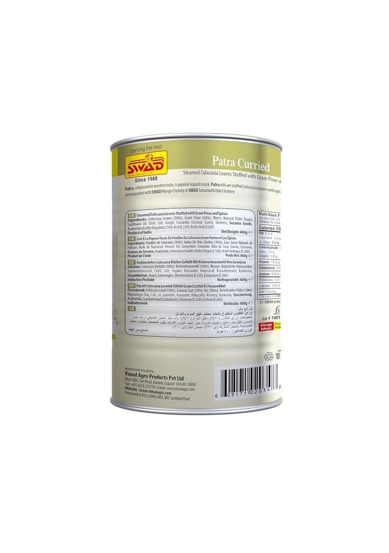 Swad Ready 2 Eat Curried Patra | Convenient Microwaveable To Meal in 5 Minutes No Added Preservatives, Artificial Colours, or Flavours Vegetarian Delight 400g (Pack of 2)