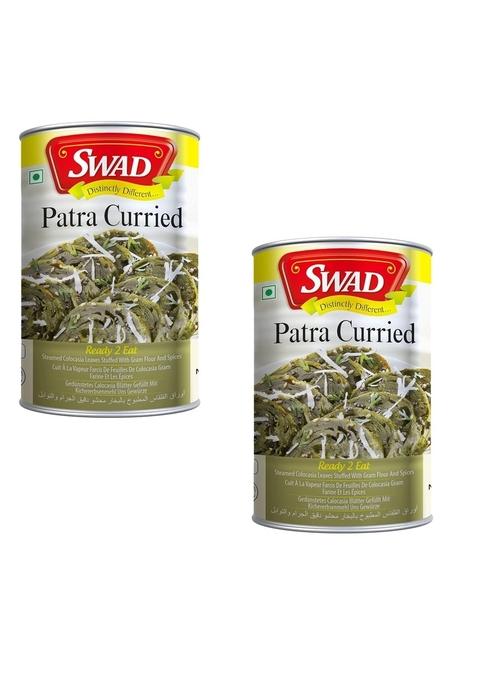 Swad Ready 2 Eat Curried Patra | Convenient Microwaveable To Meal in 5 Minutes No Added Preservatives, Artificial Colours, or Flavours Vegetarian Delight 400g (Pack of 2)