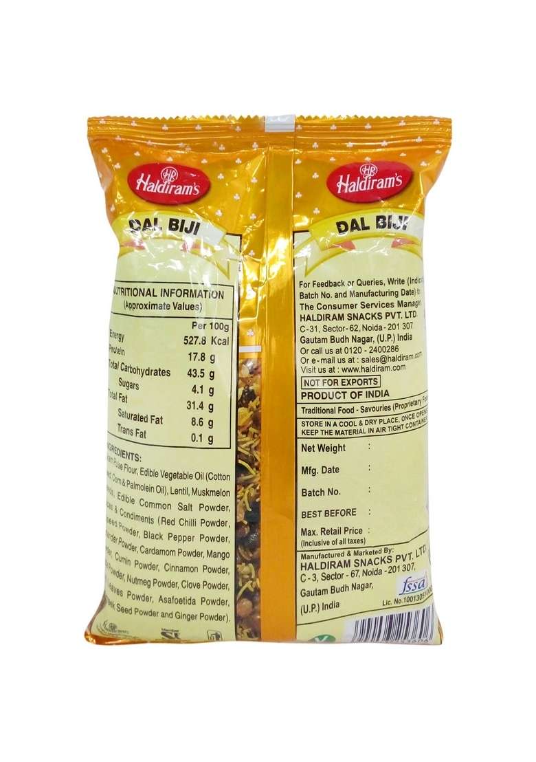 Haldirams Snacks - Dal Biji, 200g Pack - Indya