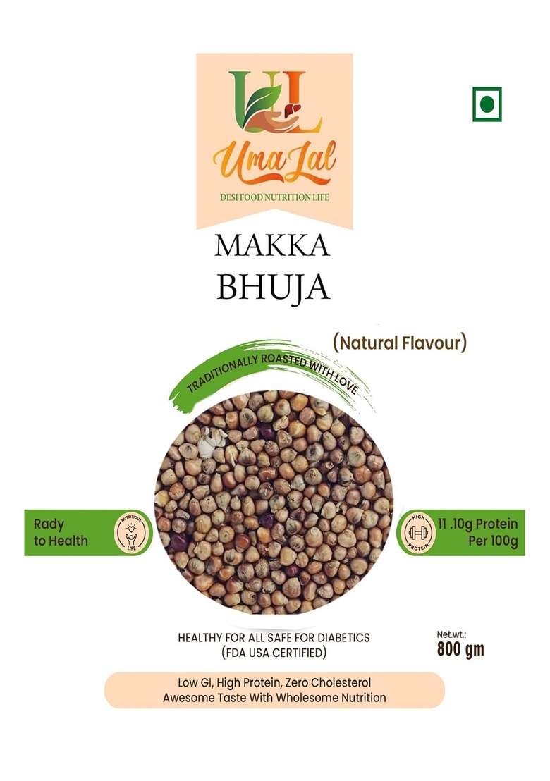ENGINEER BHUJA Dry Roasted Whole Makaai 800gm | High Protein & Fiber Snack Desi Corn Homemade Healthy - Indya
