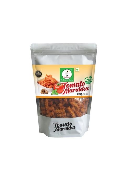 EDEN FOOD EF TOMATO MURUKKU 200 G | THAKKALI FROM BRAND OF KERALA |IN A ZIP POUCH NO ARTICIAL COLOURS USED CHAKKLI