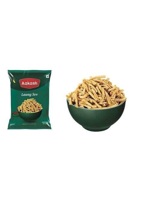 Aakash Namkeen Laung Sev | Mouth Watering Clove Spice Taste Mildly Spicy Snacks |450GM Pack of 3 150Gm Each Indore's Finest