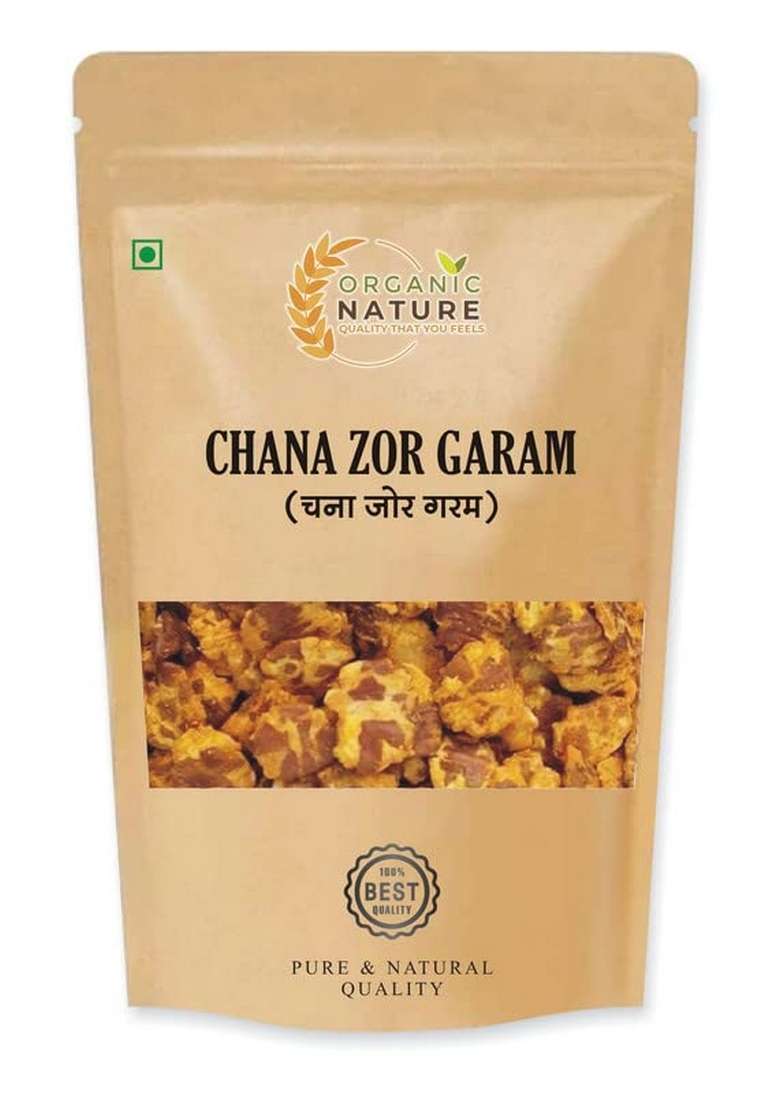 ORGANIC NATURE Chana Jor Garam Jhor Roasted Oil-Free Protein Rich Gluten Free Vegan Low Fat Healthy Snacks (400 Grams) - Indya