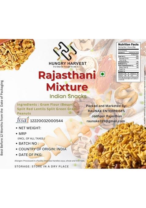 Hungry Harvest Rajasthani Mixture Namkeen 250g| Authentic Indian Snack | Spicy & Crispy Tea-Time Savory Mix