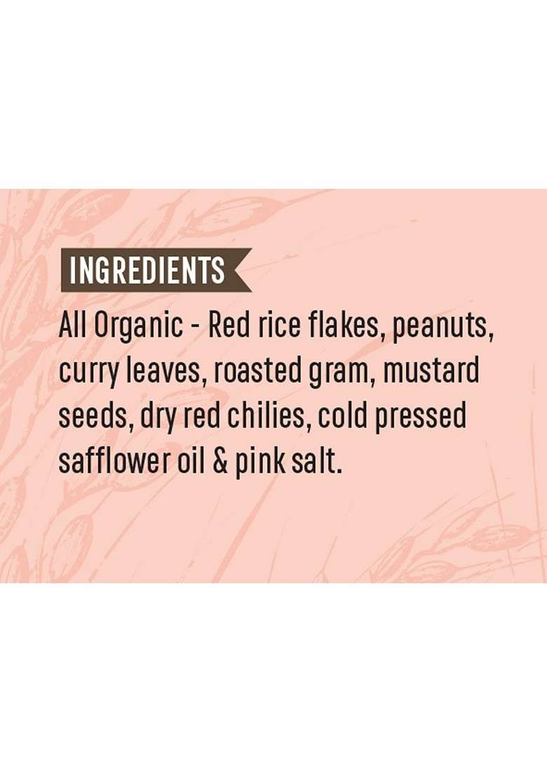MILLET AMMA Red Rice Chivda - Pack of 1, 200g, Healthy and Organic Foods, Gluten Free, Vegan, Nutrient Rich, Living - Indya