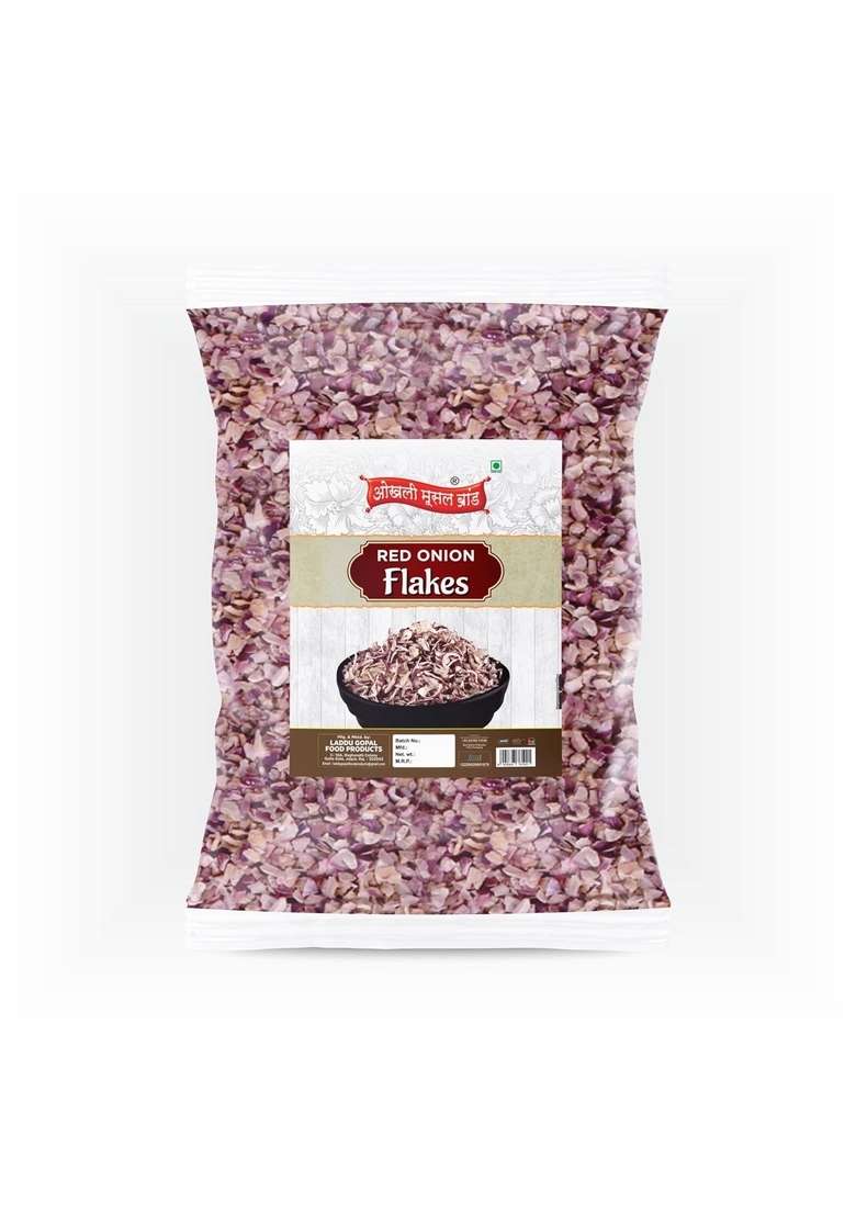 OKHLI MUSAL BRAND Diwali Sale Premium Dehydrated Red Onion Flakes (100g) - Natural, Non-GMO, Dried for Cooking, Seasoning & Garnishing Great Indian Festival - Indya