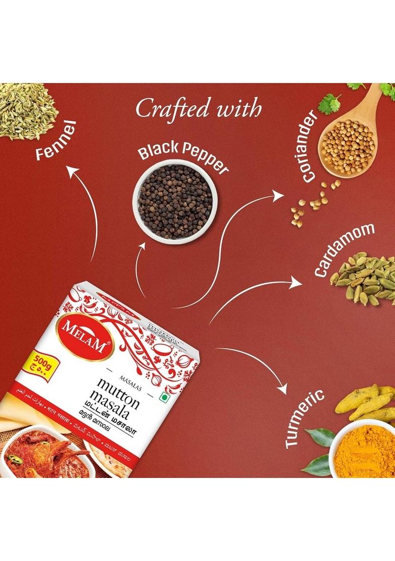 MELAM PURE AND AUTHENTIC Spicy Mutton Masala Powder 500g | No Added Preservatives, Artificial Colors & Flavourings