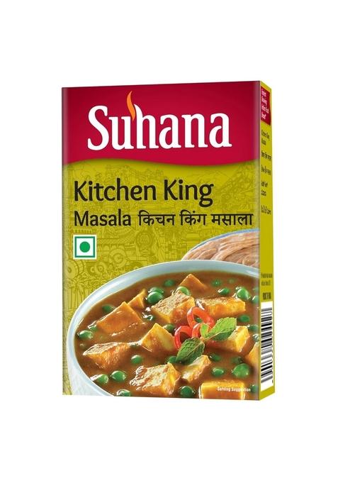 Suhana Kitchen King Masala 100g Carton with No Onion Garlic, Added MSG, Artificial Flavours, Colours & Preservatives