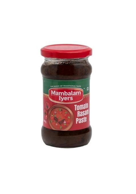 Mambalam Iyers Tomato Rasam Paste - 300g Glass bottle | South Indian Rice mixes made with 100% Gingelly Oil Thakkali