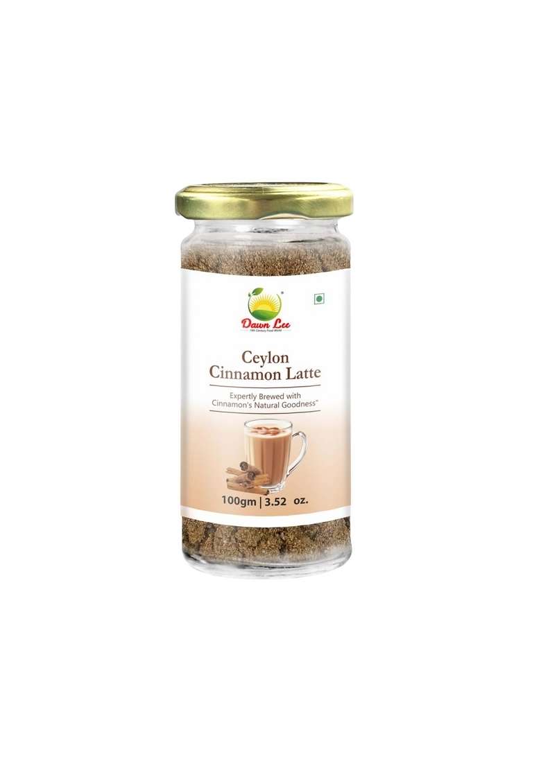 Dawn Lee Ceylon Cinnamon Latte- Premier Protein Shake Caffeine Free- Chai Tea Latte powder- Milk- Energy Drink- Gluten Instant 100GM/ 3.52OZ - Indya