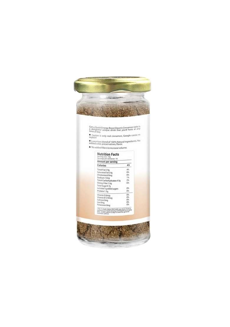 Dawn Lee Ceylon Cinnamon Latte- Premier Protein Shake Caffeine Free- Chai Tea Latte powder- Milk- Energy Drink- Gluten Instant 100GM/ 3.52OZ - Indya