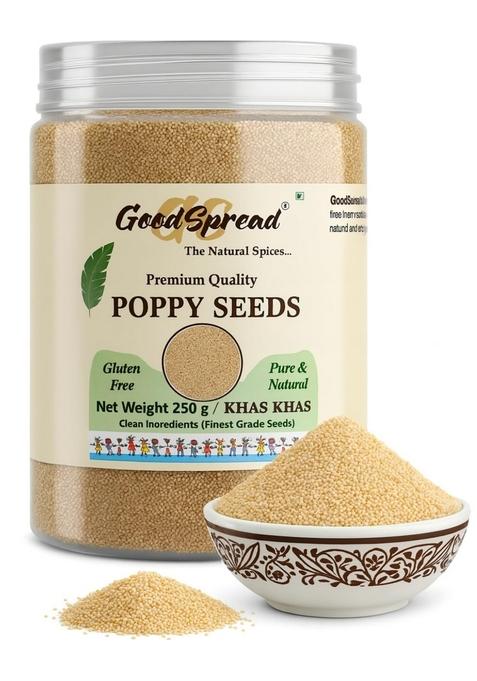 GoodSpread Natural Poppy Seeds 250 gm - Grade A Khas for Health & Wellness | 100% Organic Nutrient-Rich
