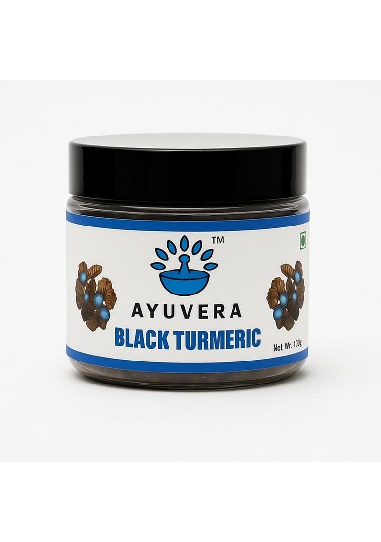 AYUVERA Black Haldi | Rare Ayurvedic Kali for Skin Healing, Anti-Inflammatory & Spiritual Cleansing Natural Herbal Remedy Turmeric Root Powder 100g