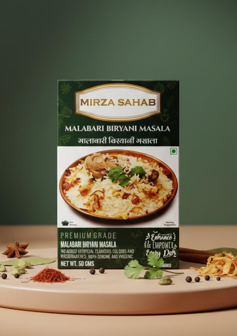 Mirza Sahab Malabari Biryani Masala | Aromatic Spice Mix for Mutton & Chicken Authentic Kerala Malabar 50g