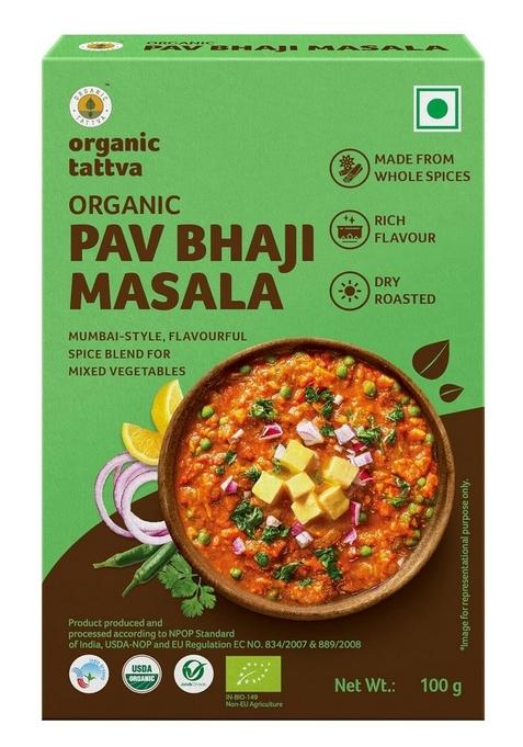 ORGANIC TATTVA Tattva, Pav Bhaji Masala 100 Gram |Pesticide and Chemical Free | With Natural Oils Rich Aroma Naturally Gluten