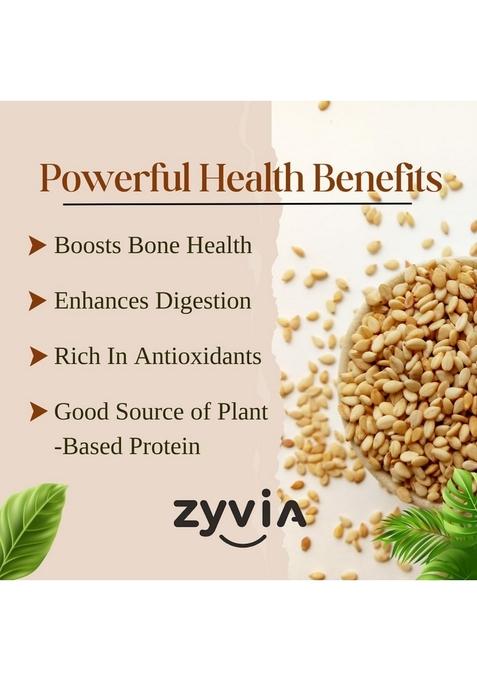 ZYVIA White Sesame Seeds 1kg | Safed Til for Eating Raw Whole Pure & Natural Organic Rich in Nutrients Indian Spices Masala