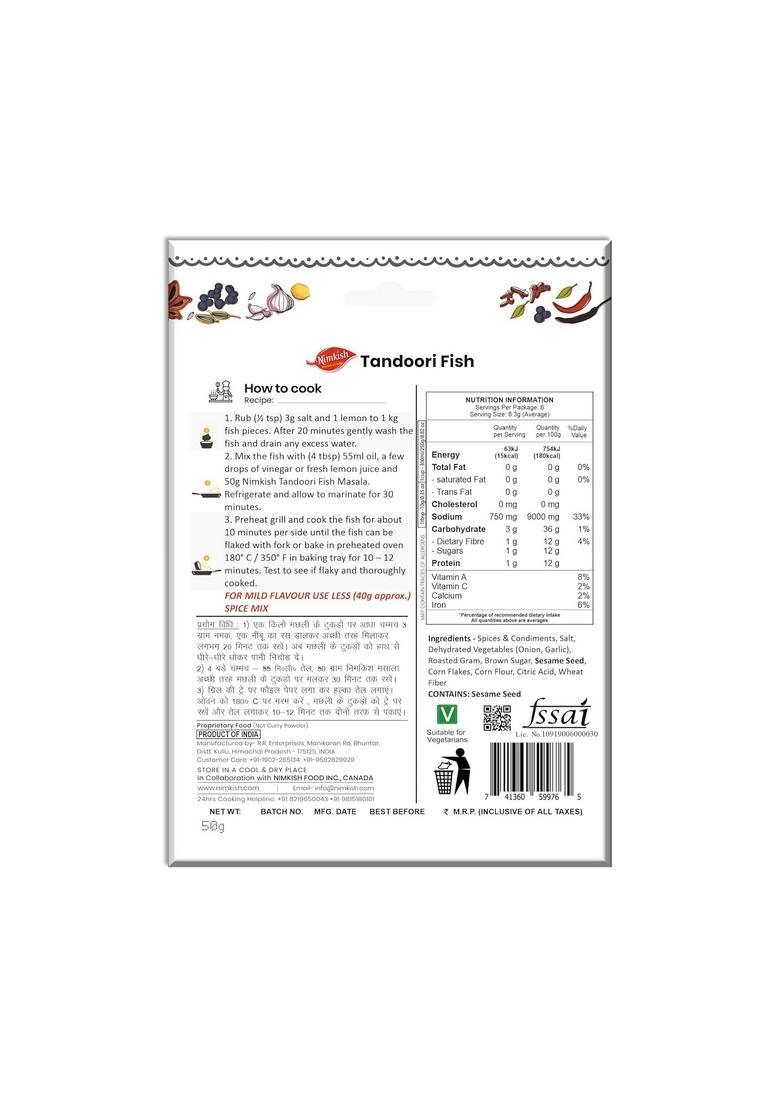 Nimkish Tandoori Fish Masala 50g, Machli Masala, Ready to Cook Spice Mix, Instant Premix