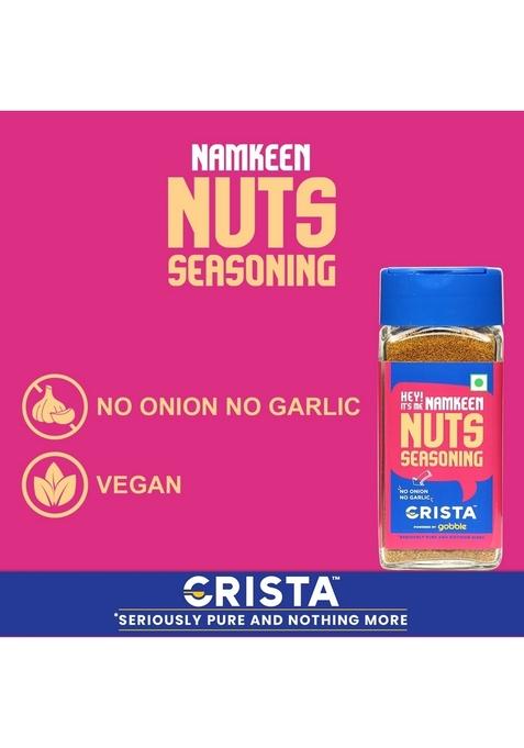 CRISTA Namkeen Nuts Seasoning | Healthy & Flavourful Snack Option Mixed Spices Blend Fresh Zero added Colours, Fillers, Additives Preservatives No Onion Garlic 50 gms