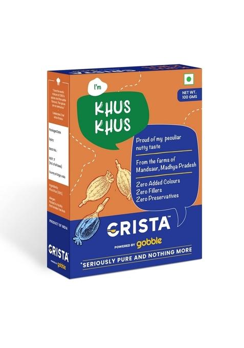 CRISTA Khus Seeds | Poppy Seed Posta Dana Zero added Colours, Fillers, Additives & Preservatives Farm Fresh Premium Sortex Grade Quality, Natural and Dried 100 gms