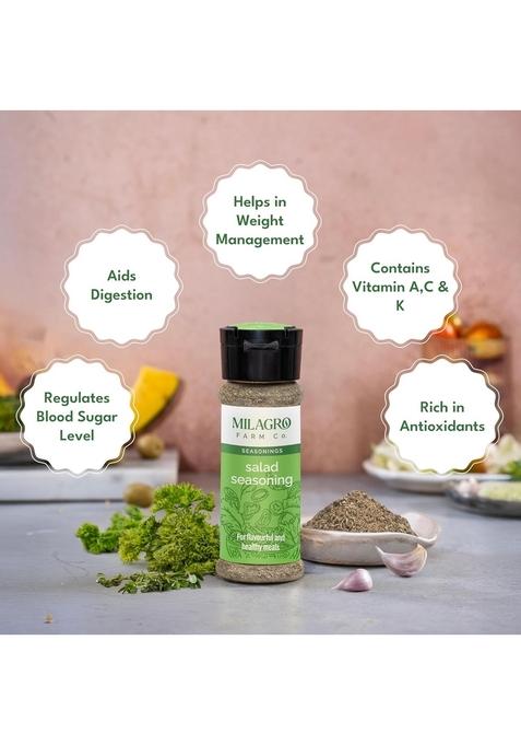 Milagro Farm Company Salad Seasoning 40g, Natural Herb & Spice Blend, Vegan, Gluten-Free, All-Purpose for Salads, Vegetables, Fruits, Sandwiches, Dressings Healthy Cooking
