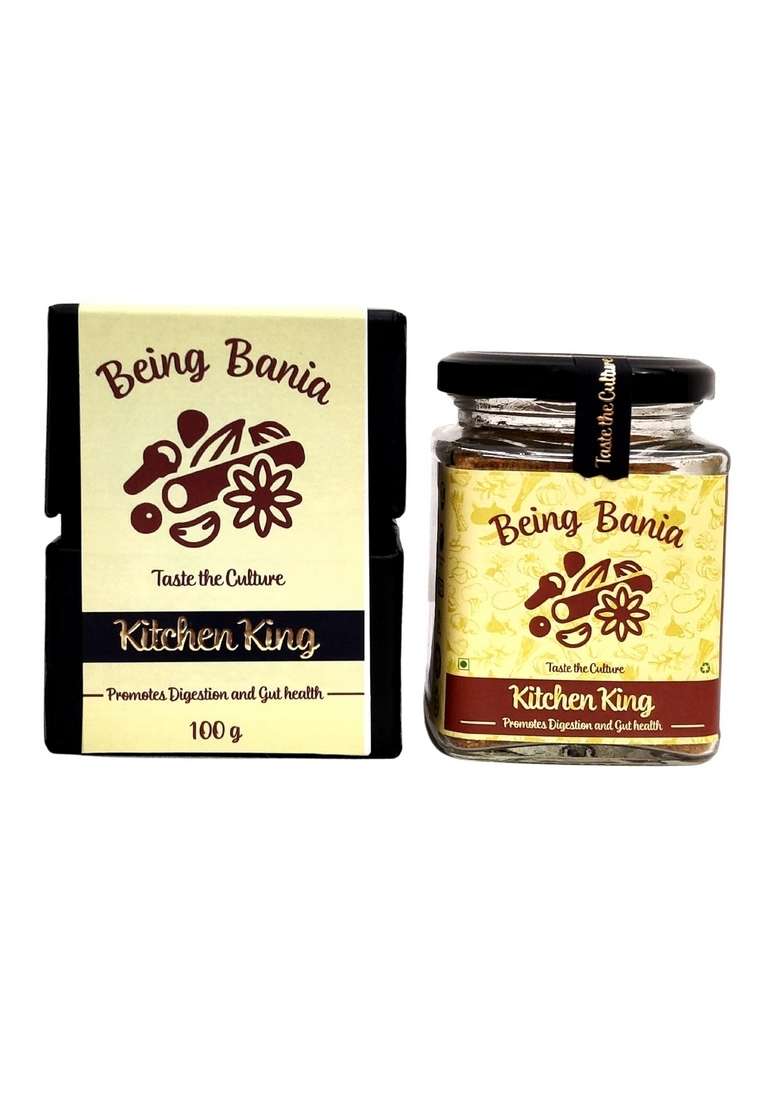 Being Bania Kitchen King Masala, 100g | 100% Natural Spices Mix No garlic or onion MSG masala powder Exotic Indian - Indya