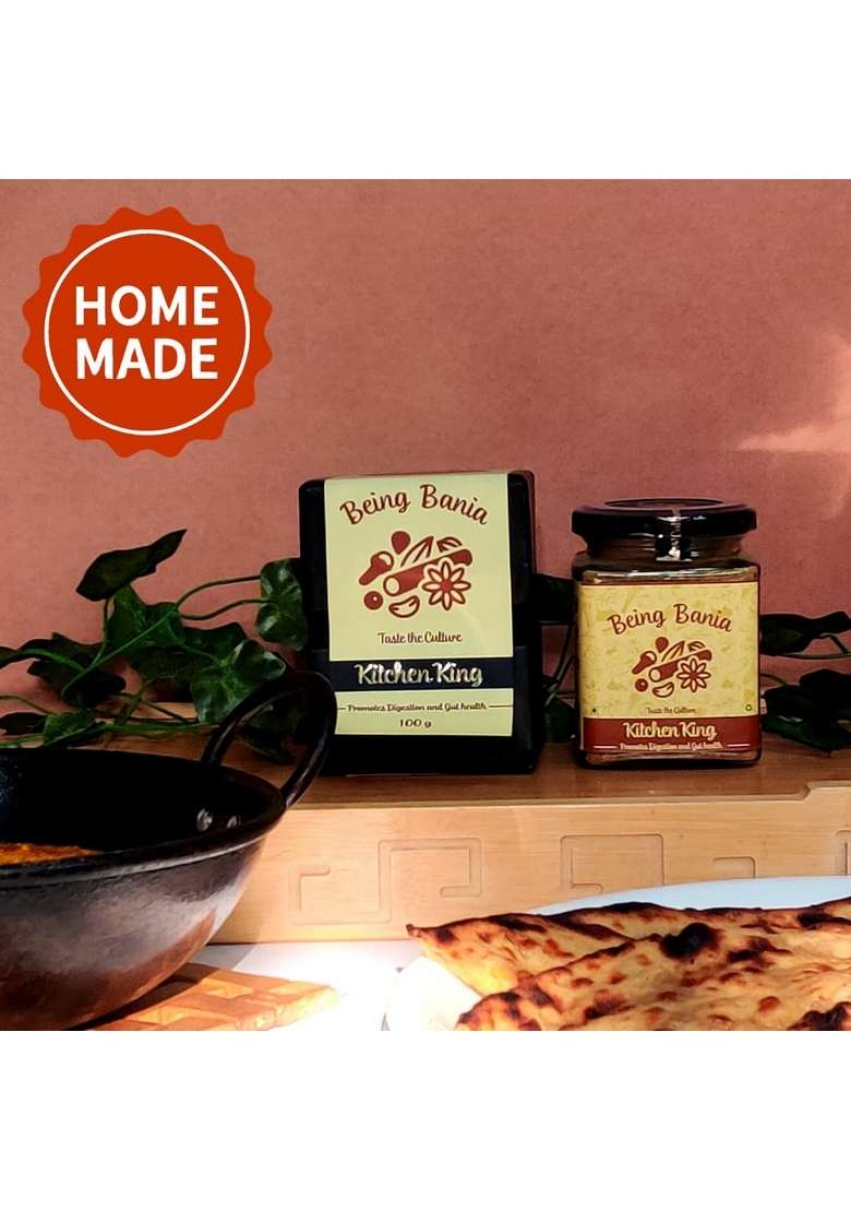 Being Bania Kitchen King Masala, 100g | 100% Natural Spices Mix No garlic or onion MSG masala powder Exotic Indian - Indya