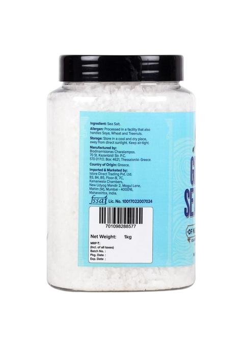 urban platter Greek Sea Salt of Messolonghi, 1Kg (Coarse Sun-dried from Greece, Pure Mediterranean for Seasoning and Finishing | Ideal to Make brine Sprinkling on breads Salads)