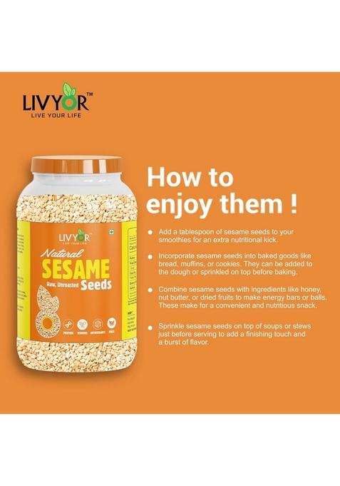 LIVYOR White Sesame Seeds for eating