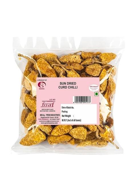 Seema Mor Milagai - Sun Dried Curd Chillies Uppu Melakai Dahi Mirchi Tasty & Yummy (250 gm)