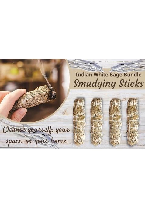 Vedica Indian White Sage Dried Leaves for Home Cleansing 200 GMS Herbs | no Charcoal Used Removing Negativity, Improves Sleep, Calms Stress, Incense Sticks, agarbatti smudging Healing