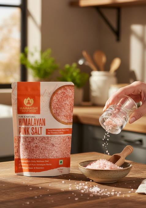 Maharishi Ayurveda Himalayan Pink Salt - 1000mg | Pack of 1 Pure & Natural Mineral Rich Goodness Rocks Enhanced With Taste And Nutrition