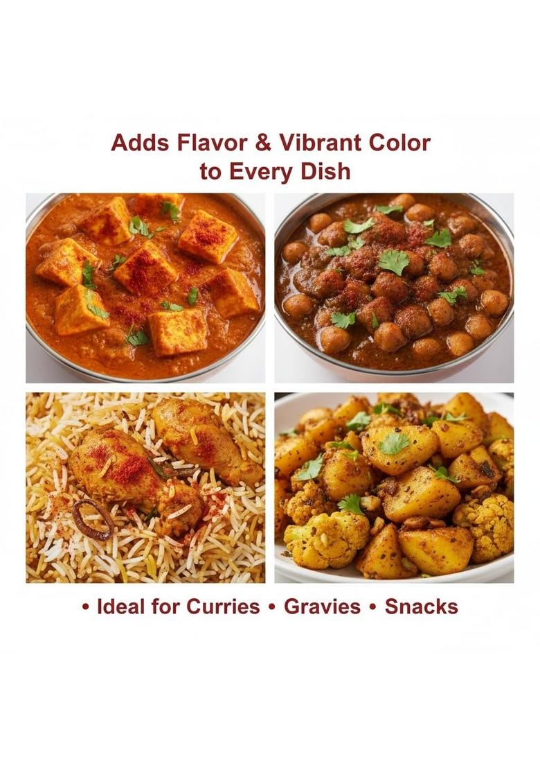 GAJANAND Reshamlaal chilli powder laal mirch masale masala dandi cut chili red chilly kashmiri reshmpatti lal mirchi spicy taste flavourful cooking spices deep colour mild (Small)