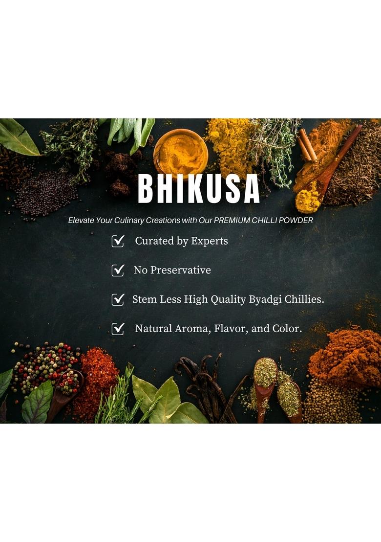 BHIKUSA Pure Byadgi Red Chilli Powder, 100 Gram X 3 Packs