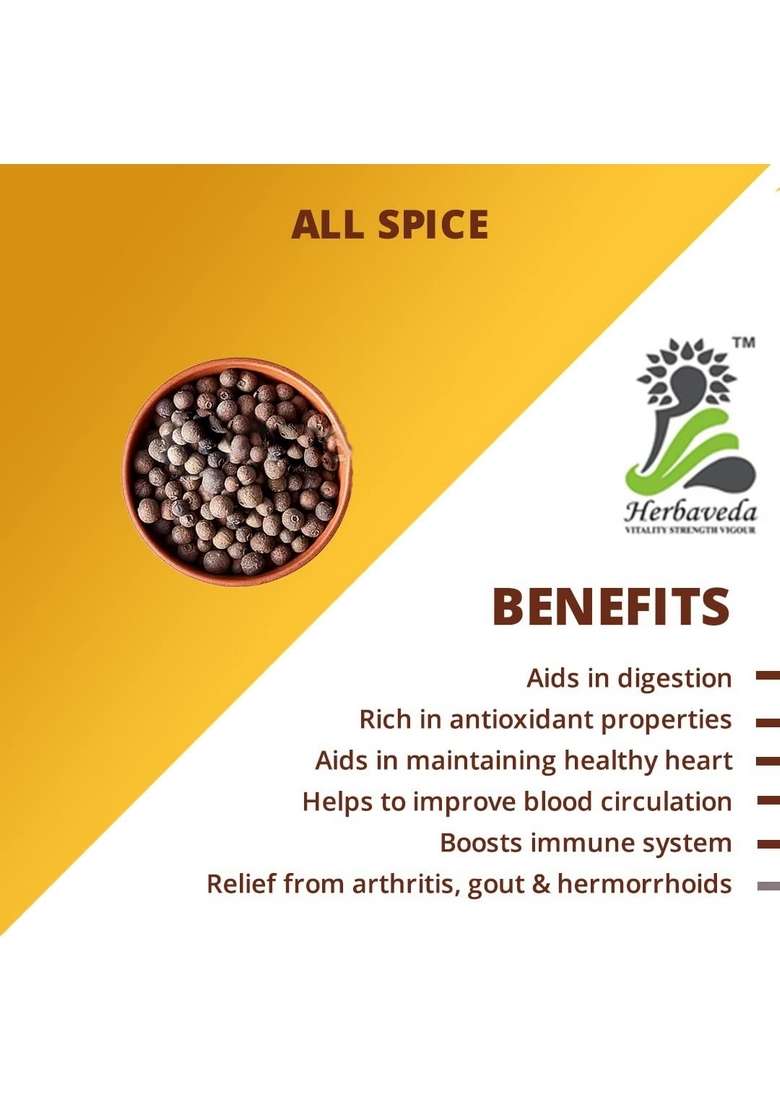LEANBEING Herbaveda- All spice whole (50g) | Jamaican pepper natural - Indya