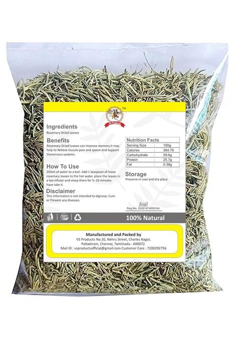 VS Products Rosemary Dried Leaves, 50g | Thyme Leaves Rosmarinus For Skin Glow Herbal Tea Food (Pack of 1)