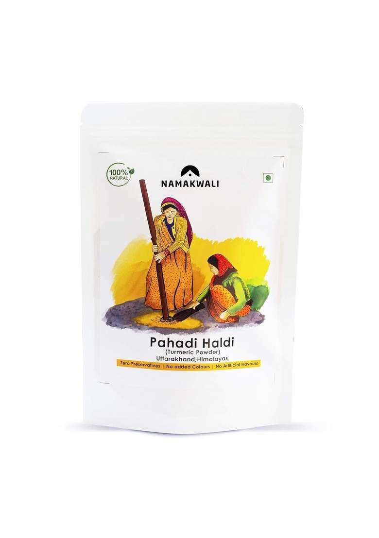 Namakwali Himalayan Turmeric Powder | Certified Organic Haldi Pure Golden with No Added Colours or Flavours Traditionally Sourced for Rich Aroma Uttarakhand Pahadi 300g - Indya