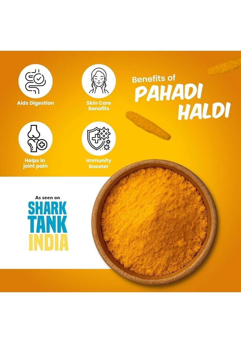 Namakwali Himalayan Turmeric Powder | Certified Organic Haldi Pure Golden with No Added Colours or Flavours Traditionally Sourced for Rich Aroma Uttarakhand Pahadi 300g - Indya