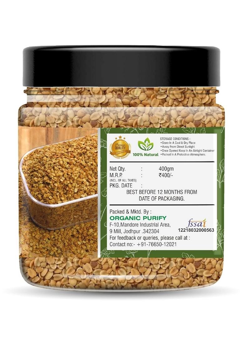 ORGANIC PURIFY Roasted Coriander Seeds (Dhana Dal) | 250 GM Jar Pack Aromatic, Flavorful, and Nutritious Spice