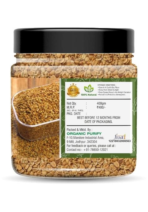 ORGANIC PURIFY Roasted Coriander Seeds (Dhana Dal) | 250 GM Jar Pack Aromatic, Flavorful, and Nutritious Spice