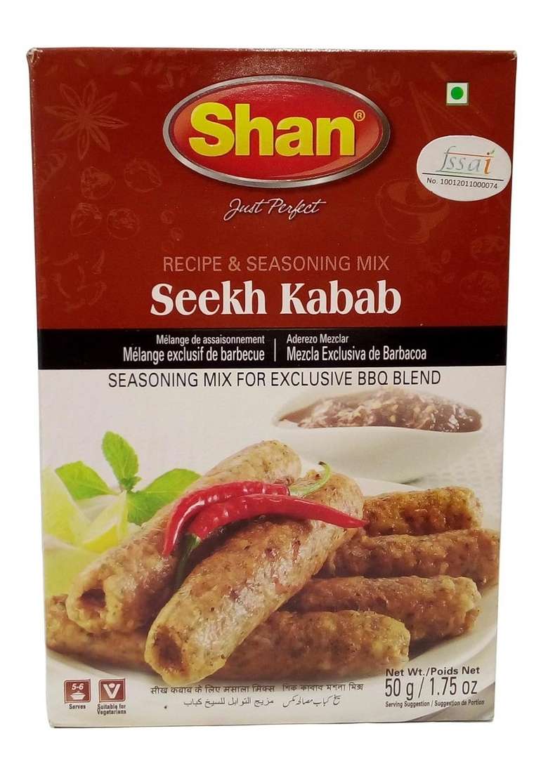 Shan Seasoning Mix - Seekh Kabab, 50g Carton - Indya