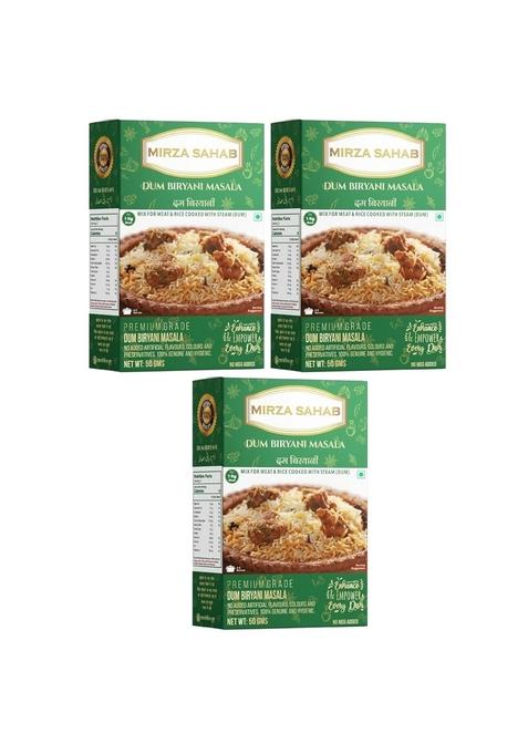 Mirza Sahab Dum Biryani Masala | Authentic Indian Spice Blend 100% Natural & Preservative-Free Aromatic Flavorful Perfect for Rice Dishes 50 g Pack of 3