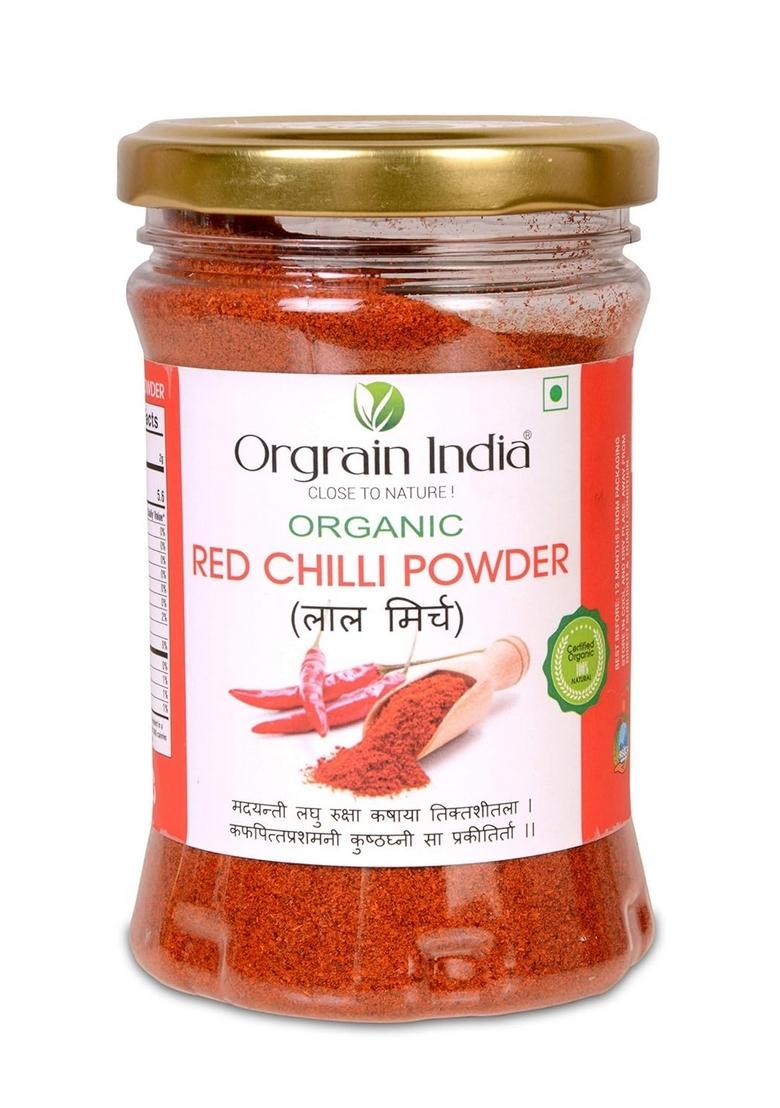 Orgrain India Organic Red Chilli Powder 125g | Pure Natural Hot Spice Finely Ground Single Origin Rich in Minerals & Antioxidants No Chemicals or Additives Ideal for Cooking