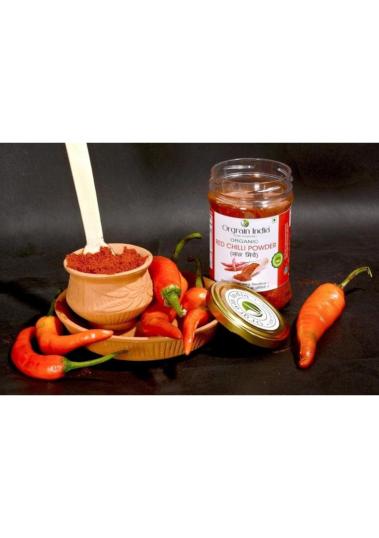 Orgrain India Organic Red Chilli Powder 125g | Pure Natural Hot Spice Finely Ground Single Origin Rich in Minerals & Antioxidants No Chemicals or Additives Ideal for Cooking
