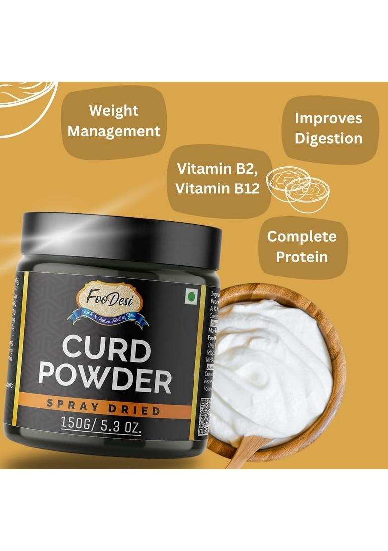 FOODESI Instant Curd Powder, 150g | Natural & Pure Dahi Powder Ready-to-Make Mix