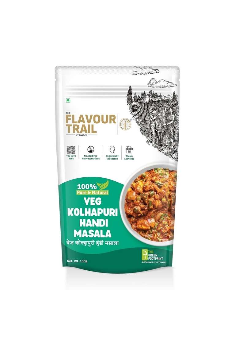 The Flavour Trail by Swani - Pure & Natural Veg Kolhapuri Handi Masala | Organically Farmed Hygienically Processed Pesticide-Free Steam Sterilized - Indya