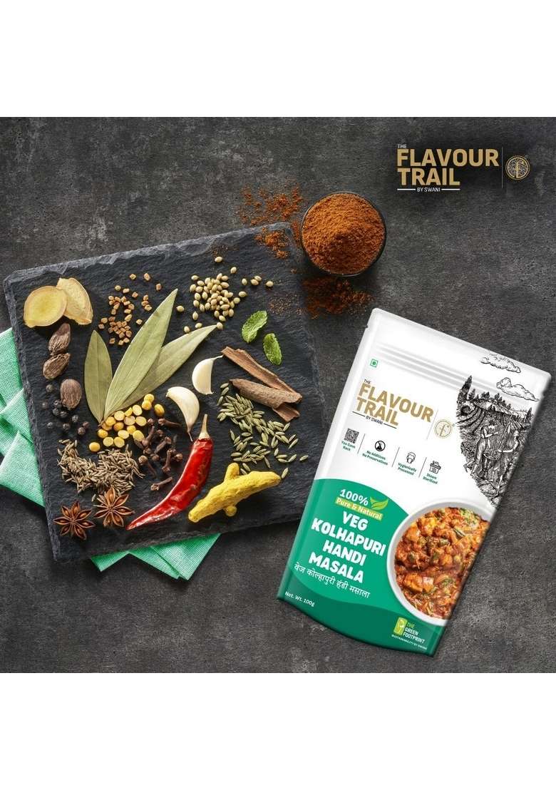 The Flavour Trail by Swani - Pure & Natural Veg Kolhapuri Handi Masala | Organically Farmed Hygienically Processed Pesticide-Free Steam Sterilized - Indya